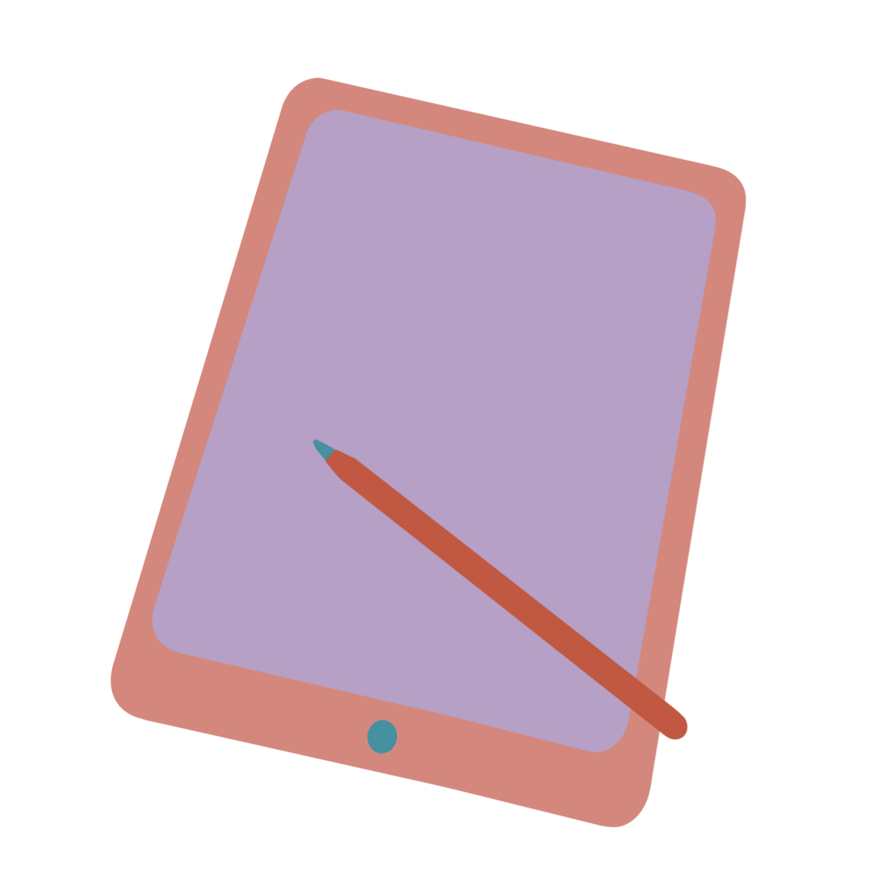 An illustration of an ipad and apple pencil