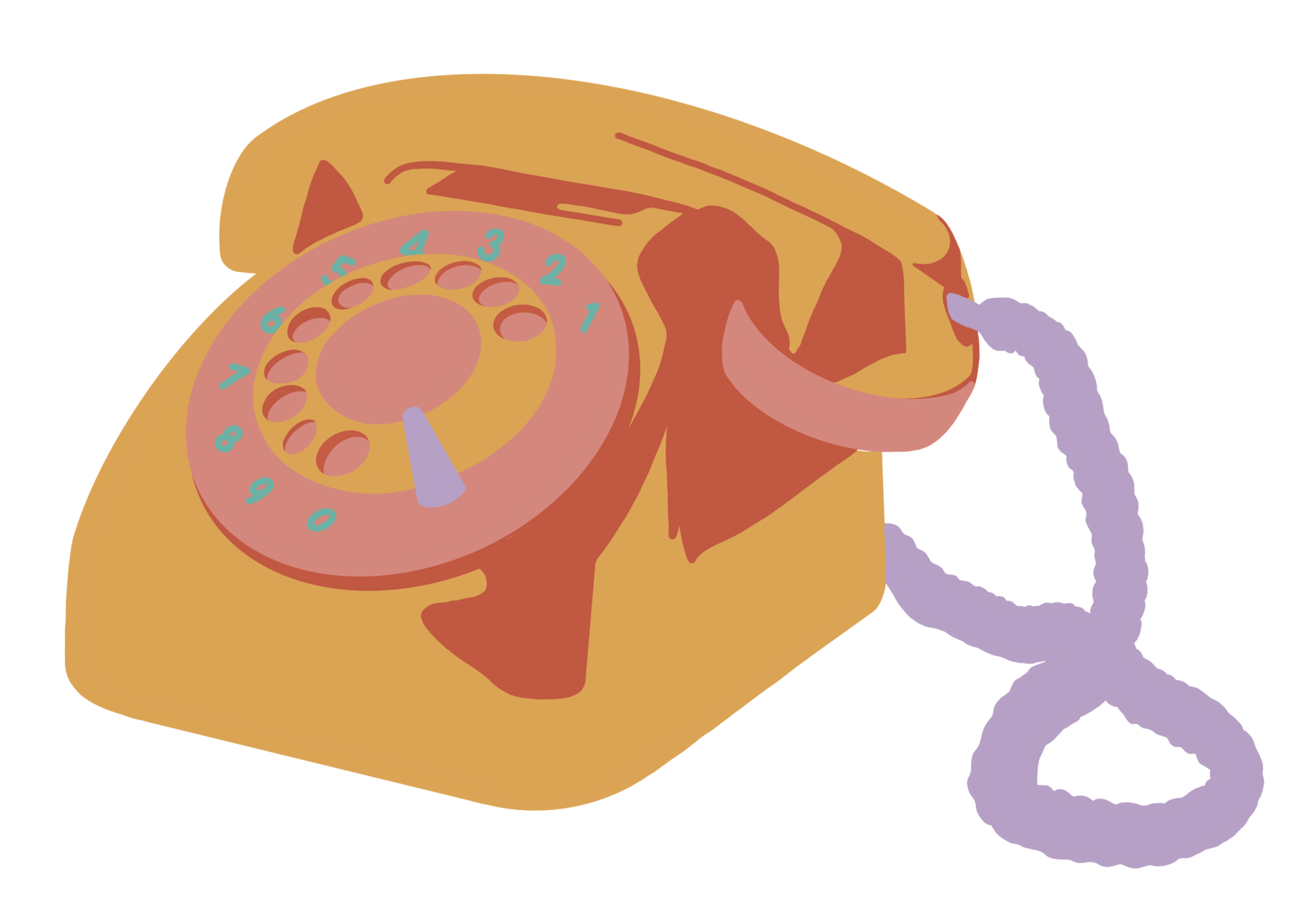 illustration of an old spin dial telephone