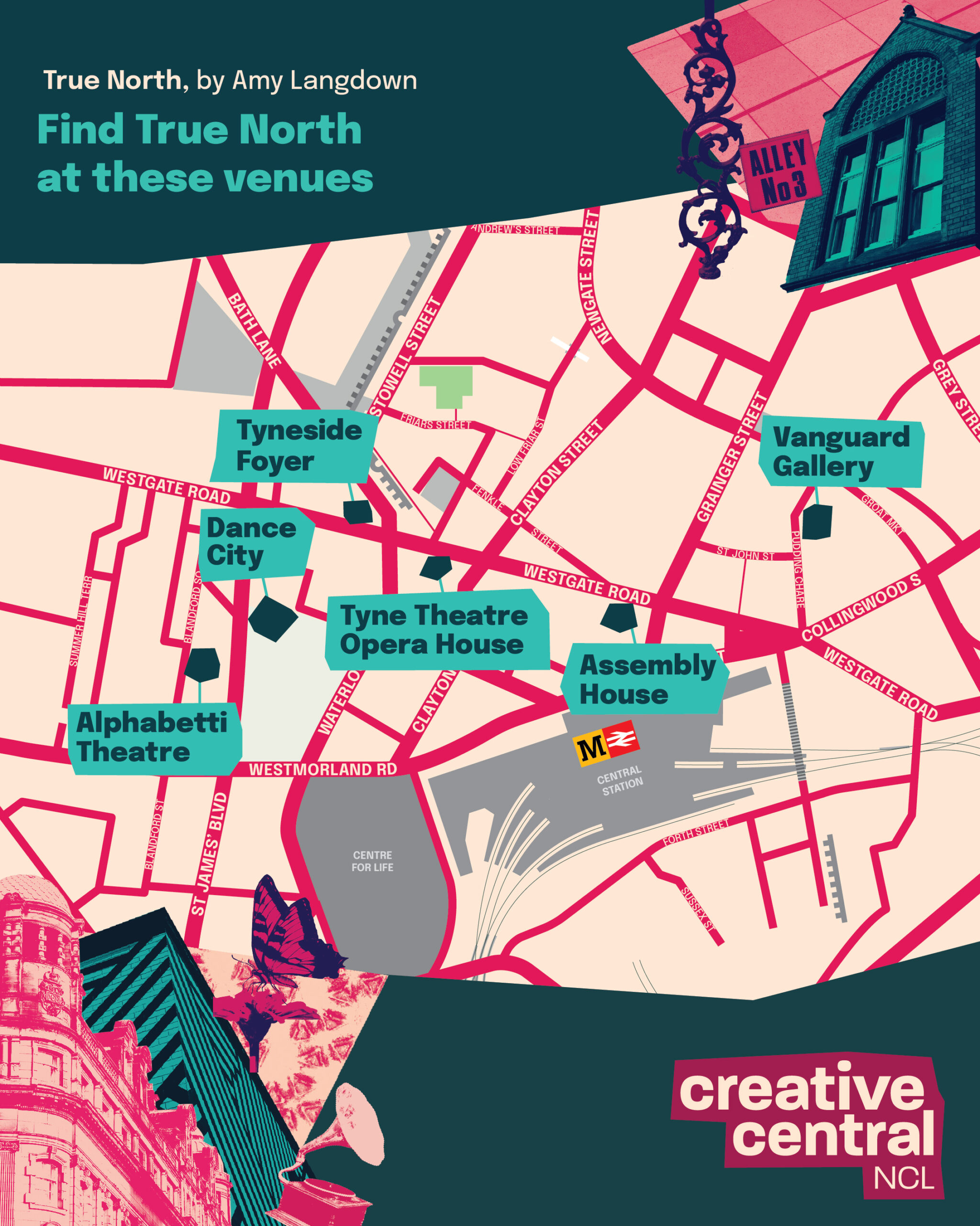 map of the True north poetry trail
